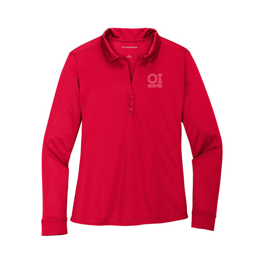 Port Authority Ladies Silk Touch Performance Long Sleeve Polo (OrthoIndy Urgent Care)